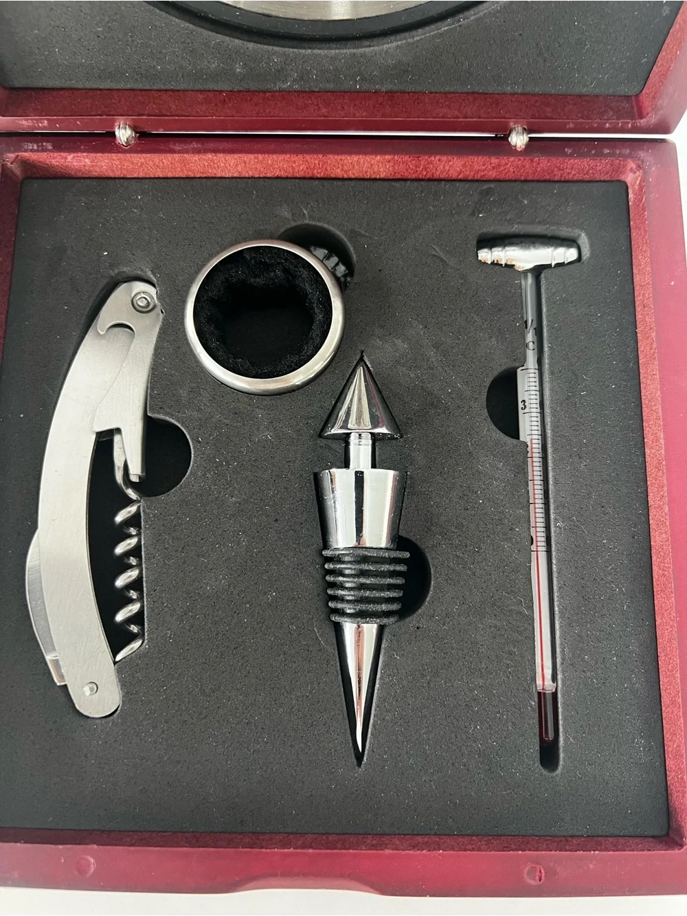 Bar Compass Wine Gift Set - Silver & Brown